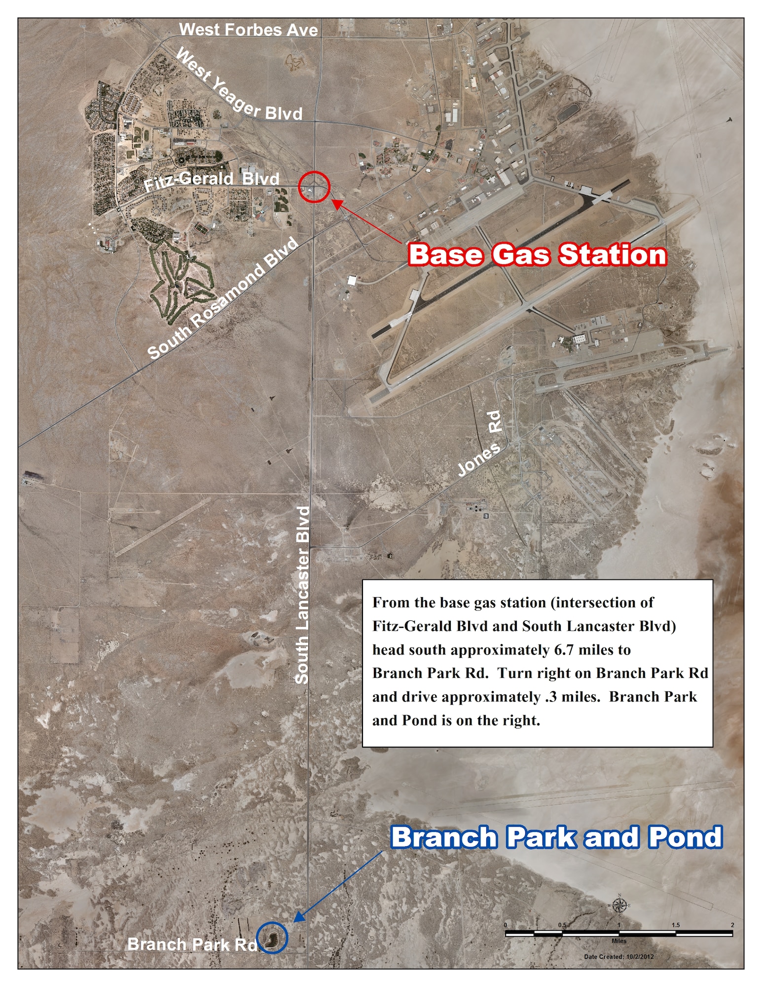 How to get to Branch Pond. (U.S. Air Force graphic)