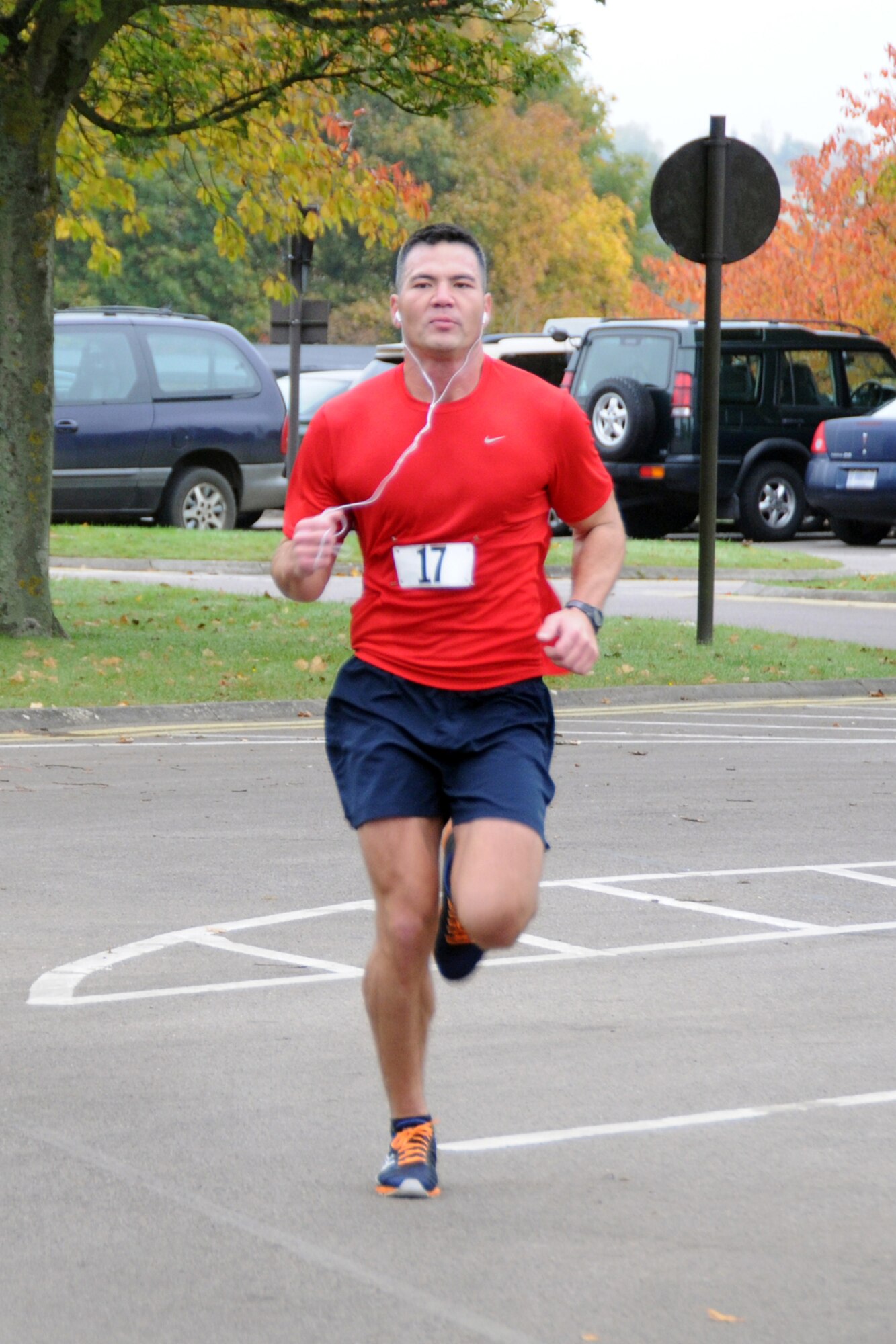 RAF CROUGHTON, United Kingdom – Senior Airman Edward Todd, 422nd Air Base Group, won the RAF Croughton Half Marathon with a time of 1:32:40. More than 50 people competed in the marathon held Oct. 19. (U.S. Air Force photo by Master Sgt. Randy Hillsgrove)
