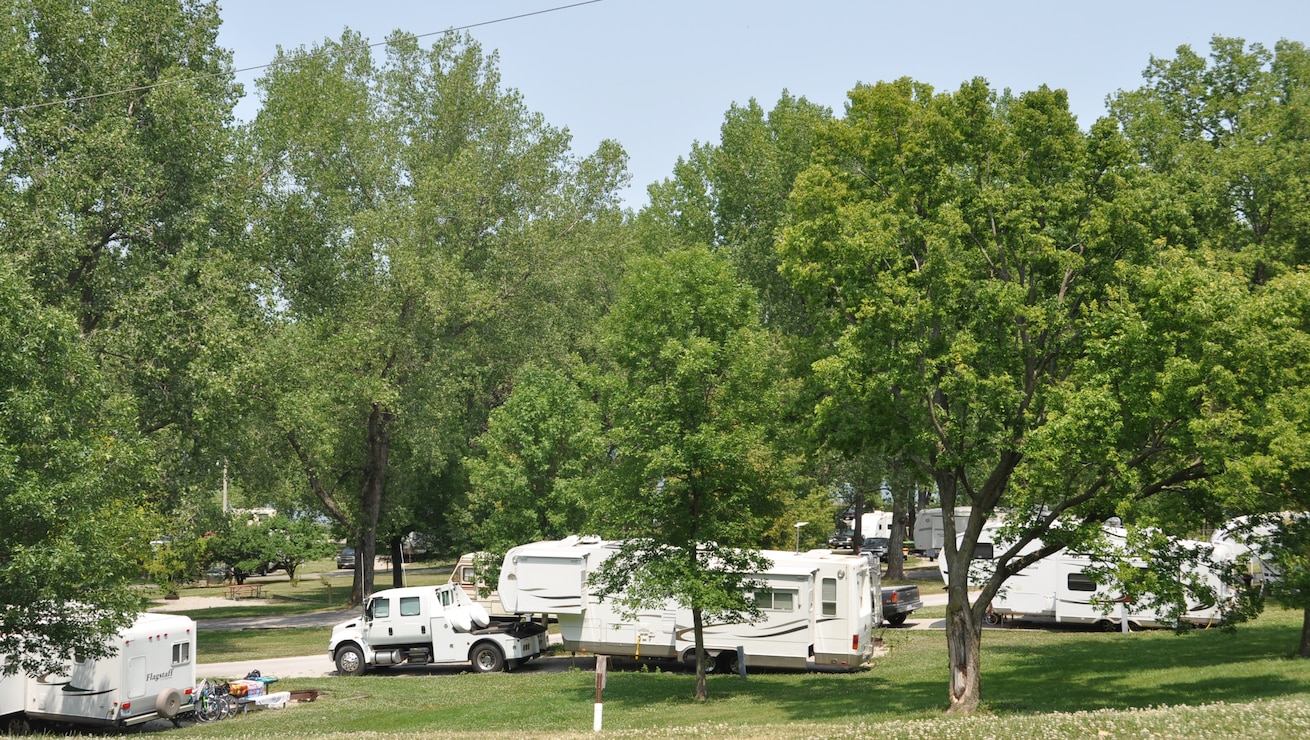 Campers camping at Coralville Lake.