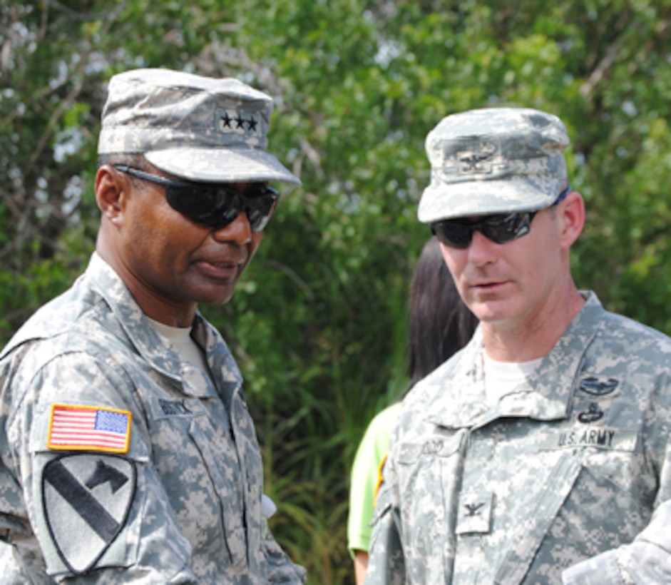 Lt. Gen. Thomas P. Bostick, commanding general of the U.S. Army Corps of Engineers and Col. Alan Dodd, Jacksonville District commander, visited the Tamiami Trail Modifications project and Everglades National Park Oct. 10, 2012. 