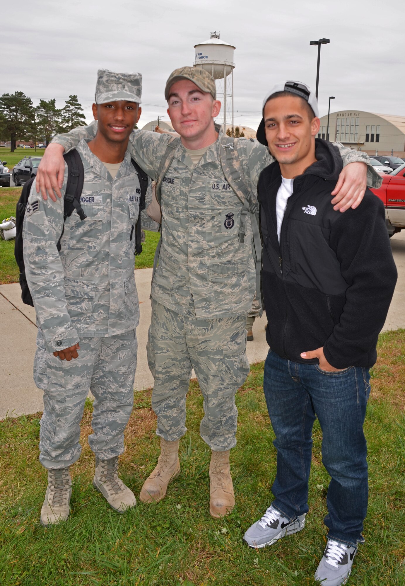 Members of the 439th Security Forces Squadron arrived at Westover Air Reserve Base Thursday morning following a six-month deployment to Southwest Asia. About 20 deployed reservists reunited with their families at the Security Forces Squadron building. (U.S. Air Force photo by SrA Kelly Galloway)