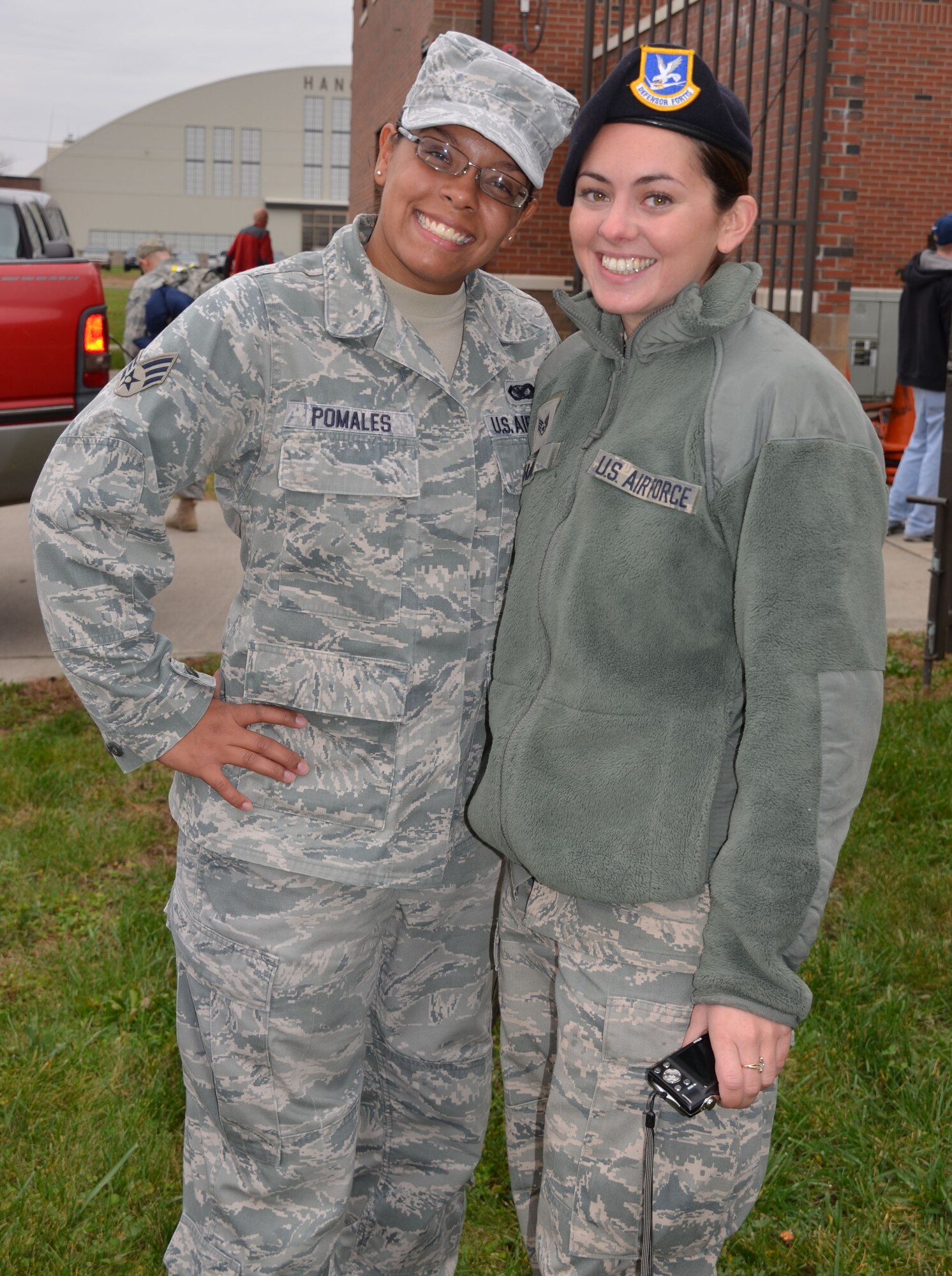Members of the 439th Security Forces Squadron arrived at Westover Air Reserve Base Thursday morning following a six-month deployment to Southwest Asia. About 20 deployed reservists reunited with their families at the Security Forces Squadron building. (U.S. Air Force photo by SrA Kelly Galloway)