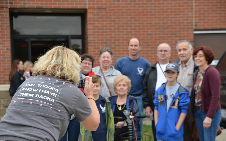 Members of the 439th Security Forces Squadron arrived at Westover Air Reserve Base Thursday morning following a six-month deployment to Southwest Asia. About 20 deployed reservists reunited with their families at the Security Forces Squadron building. (U.S. Air Force photo by SrA Kelly Galloway)