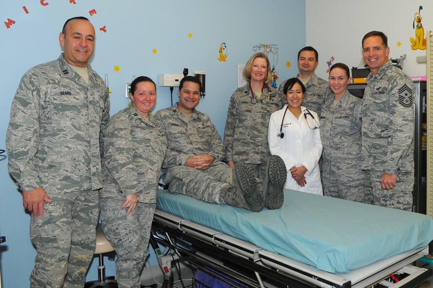 MINOT AIR FORCE BASE, N.D. -- The 5th Medical Group's Pediatric Clinic has approximately 2,800 children enrolled in the care program and their staff takes care of approximately 60 children per day. The Pediatric flight includes two Pediatricians and one Pediatric Nurse Practitioner, who are supported by two Registered Nurses and four Medical Technicians. Pediatric care includes routine wellness visits, minor procedures and same day care for acute illnesses. Since happy children make happy parents, the Pediatric Flight "Owns It" by meeting the medical needs of military children which allows active duty members to focus on the mission. (U.S. Air Force photo/Staff Sgt. Carmen Washington)