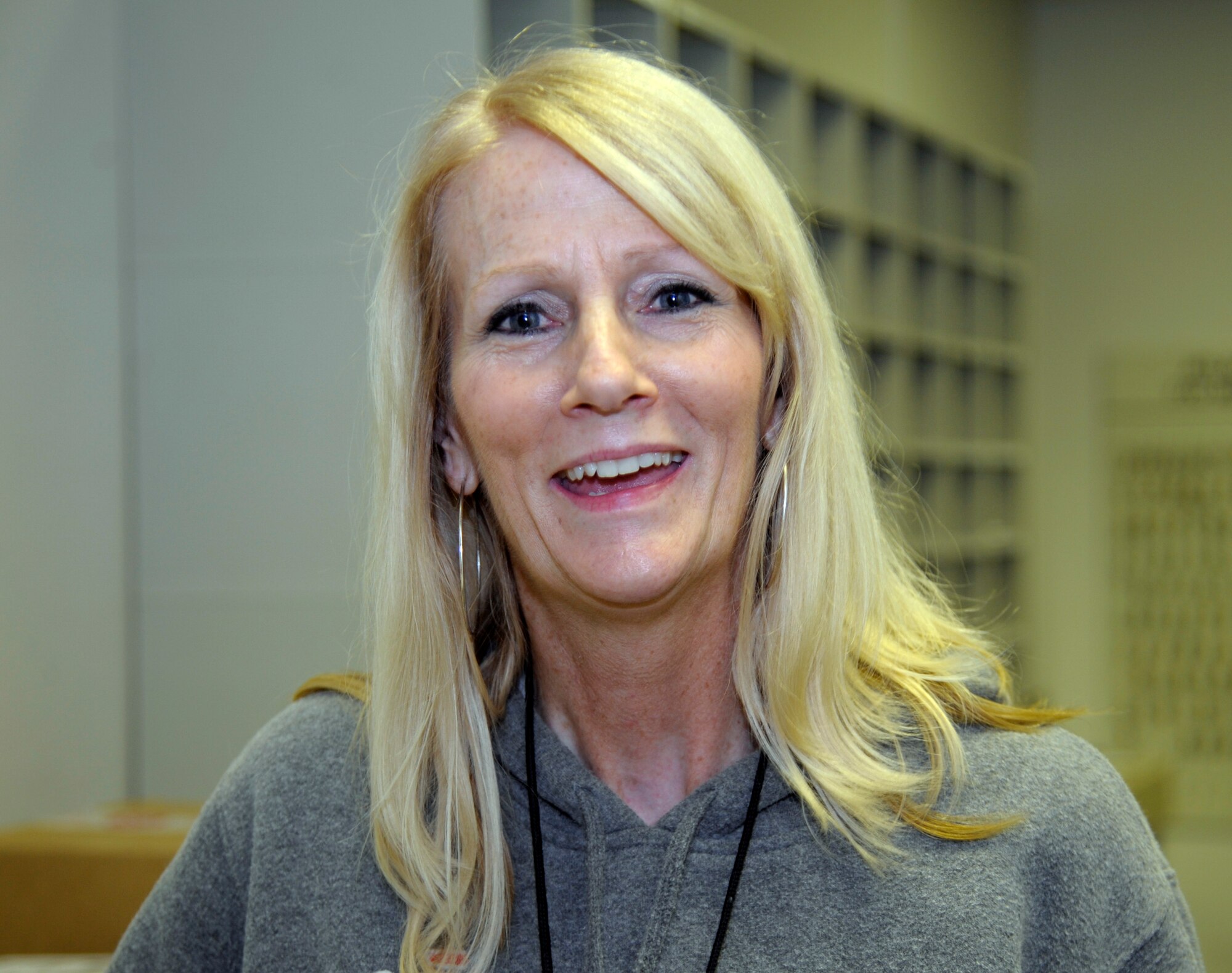 “So my candidate can win!” said Leah Haas, 509th Communications Squadron postal service center contractor. (U.S. Air Force photo/Senior Airman Cody H. Ramirez)