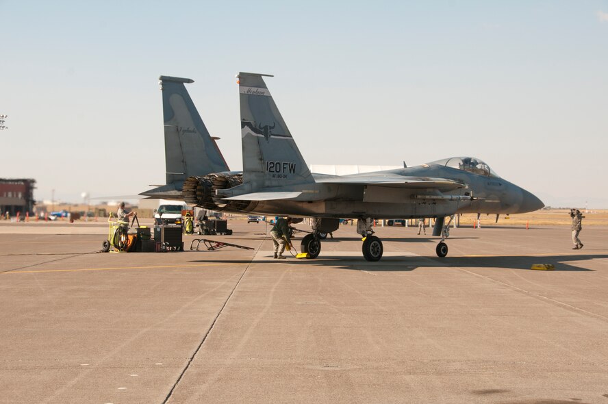 28 members of the 134th CE Squadron deployed to Great Falls Air National Guard Base recently for their deployed field training. 