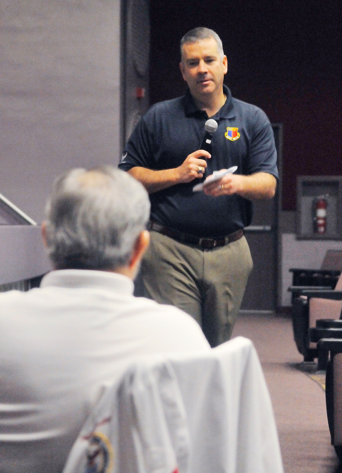 Col. Mitch Butikofer, 78th Air Base Wing commander speaks at Robins’ Retiree Appreciation Day Saturday. The appreciation day was to inform, assist and honor all retired military members, spouses and surviving spouses, and their family members with base access. (U. S. Air Force photo/Sue Sapp)