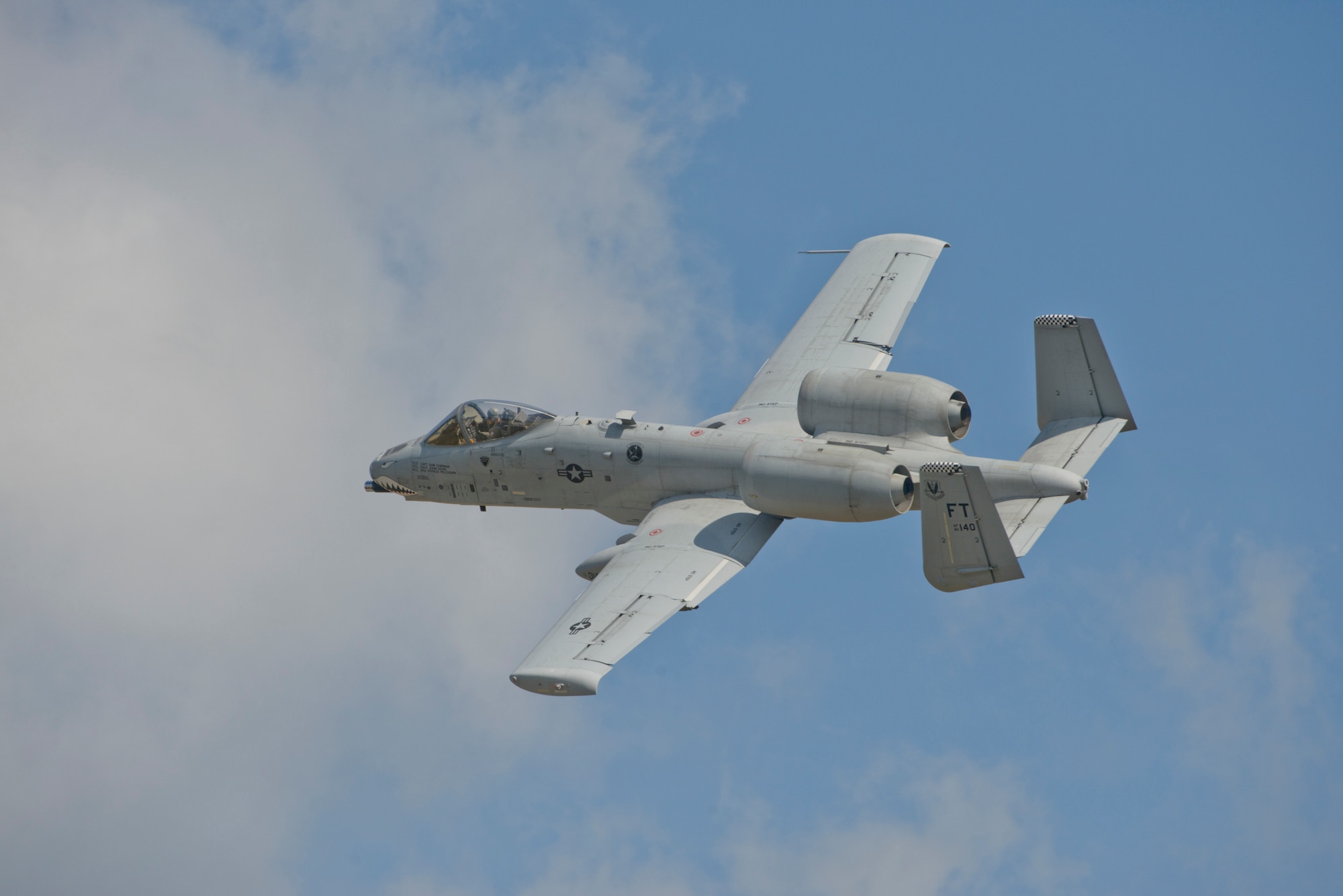 An A-10C Thunderbolt II flies overhead during the Moody Air Force Base, Ga., Legacy of Liberty Open House air show Oct. 27, 2012. The air show also included 15 different aerial demonstrations, a weapons load demonstration and a jet bus among other acts and displays. (U.S. Air Force photo by Senior Airman Douglas Ellis/Released)
