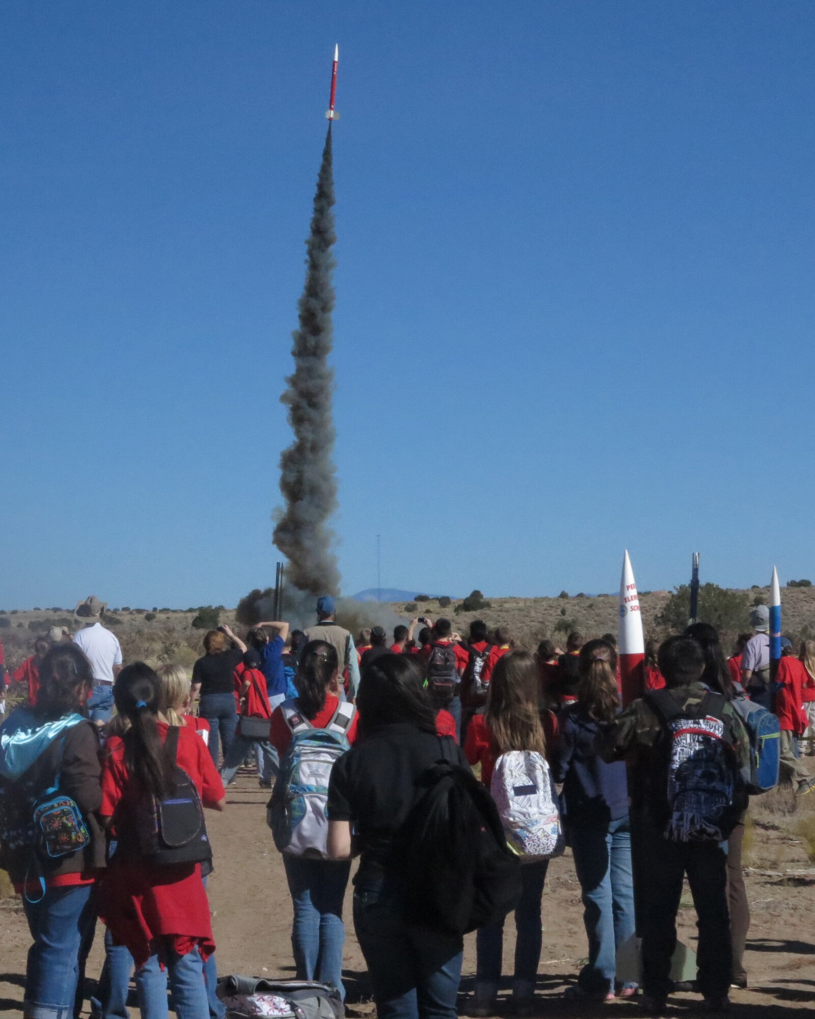 KIRTLAND AFB, N.M. -- The Air Force Research Laboratory's La Luz Academy Technology and Engineering Challenges Flight held its annual rocket launch Oct. 23 at the Albuquerque Rocket Society's launch site in Rio Rancho. (Courtesy Photo)