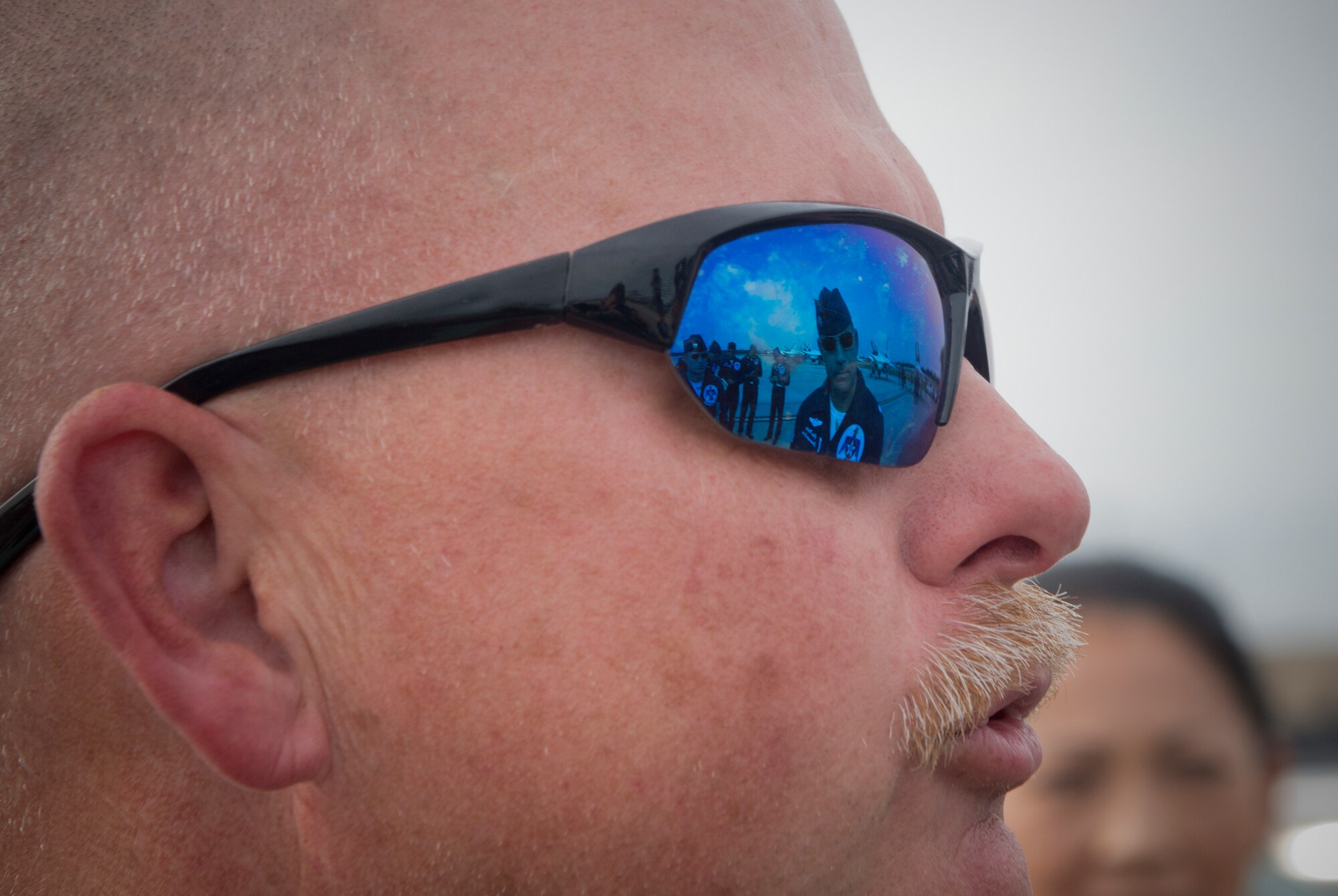 John Buras, father of fallen warrior U.S. Air Force Senior Airman Michael J. Buras, talks with Lt. Col. Greg Moseley, U.S. Air Force Air Demonstration Squadron “Thunderbirds” commander, during the Moody Air Force Base, Ga., Legacy of Liberty Open House air show Oct. 27, 2012. During their discussion, Buras complimented Moseley on his performance during the show. (U.S. Air Force photo by Senior Airman Douglas Ellis/Released)
