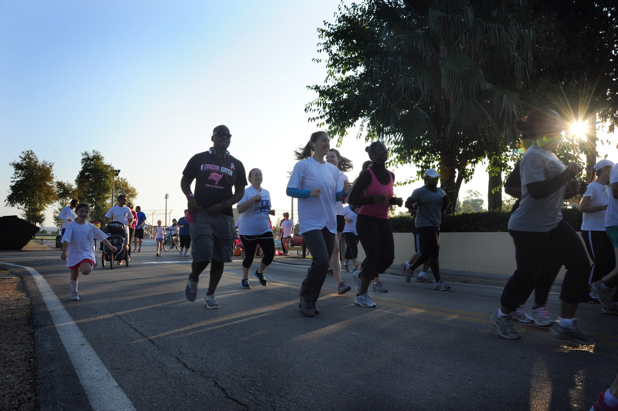 Airmen and family members participate in the Triple Ribbon 5k run Oct. 27, 2012, at Incirlik Air Base, Turkey. Approximately 70 members participated in the event, raising money for the Combined Federal Campaign. (U.S. Air Force photo by Senior Airman Anthony Sanchelli/Released)

