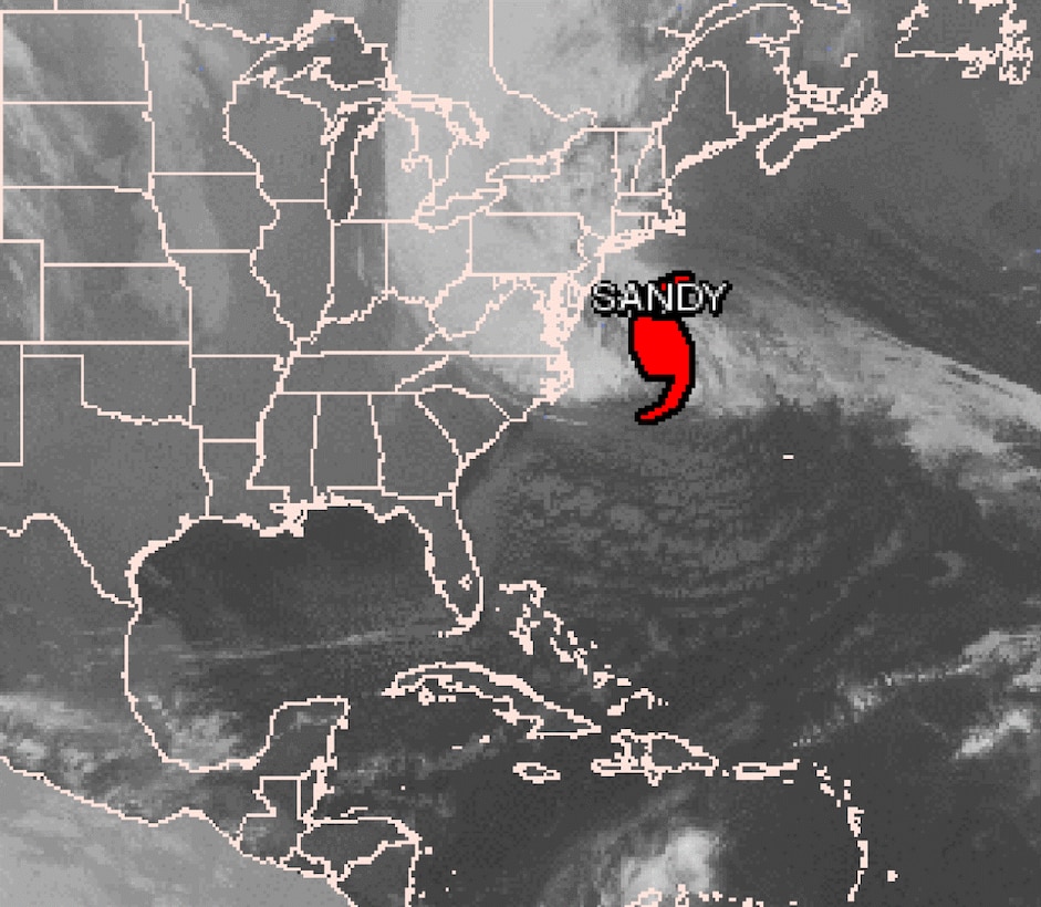 Graphical tropical weather outlook for Hurricane Sandy. Courtesy of National Hurricane Center.