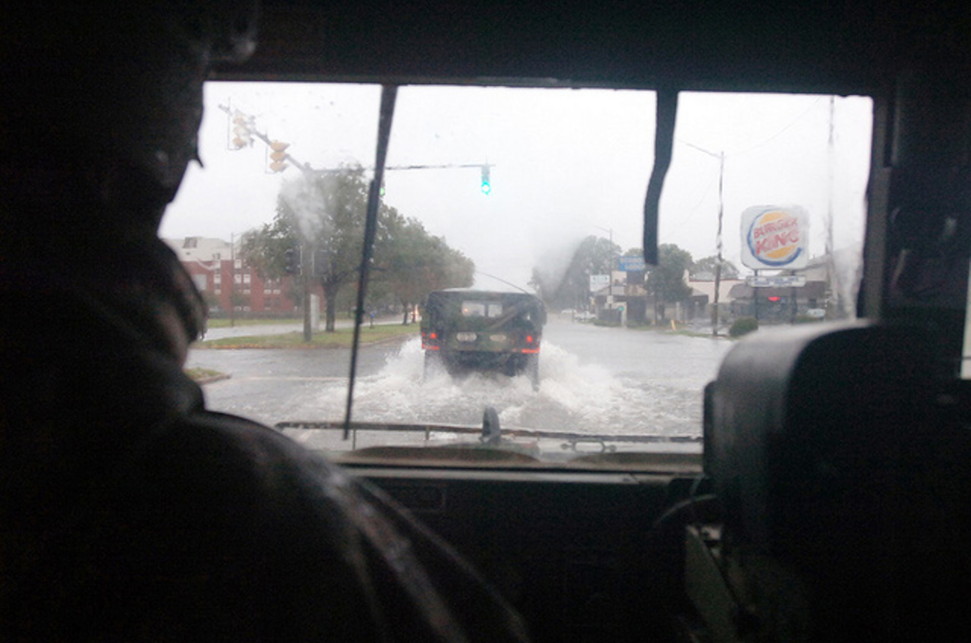 Virginia National Guard Soldiers from G Company, 429th Brigade Support Battalion, 116th Infantry Brigade Combat Team conduct reconnaissance patrols in support of Hurricane Sandy operations Oct. 29, 2012 in Norfolk, Va. (Photo by Sgt. 1st Class A. J. Coyne, Virginia National Guard Public Affairs)