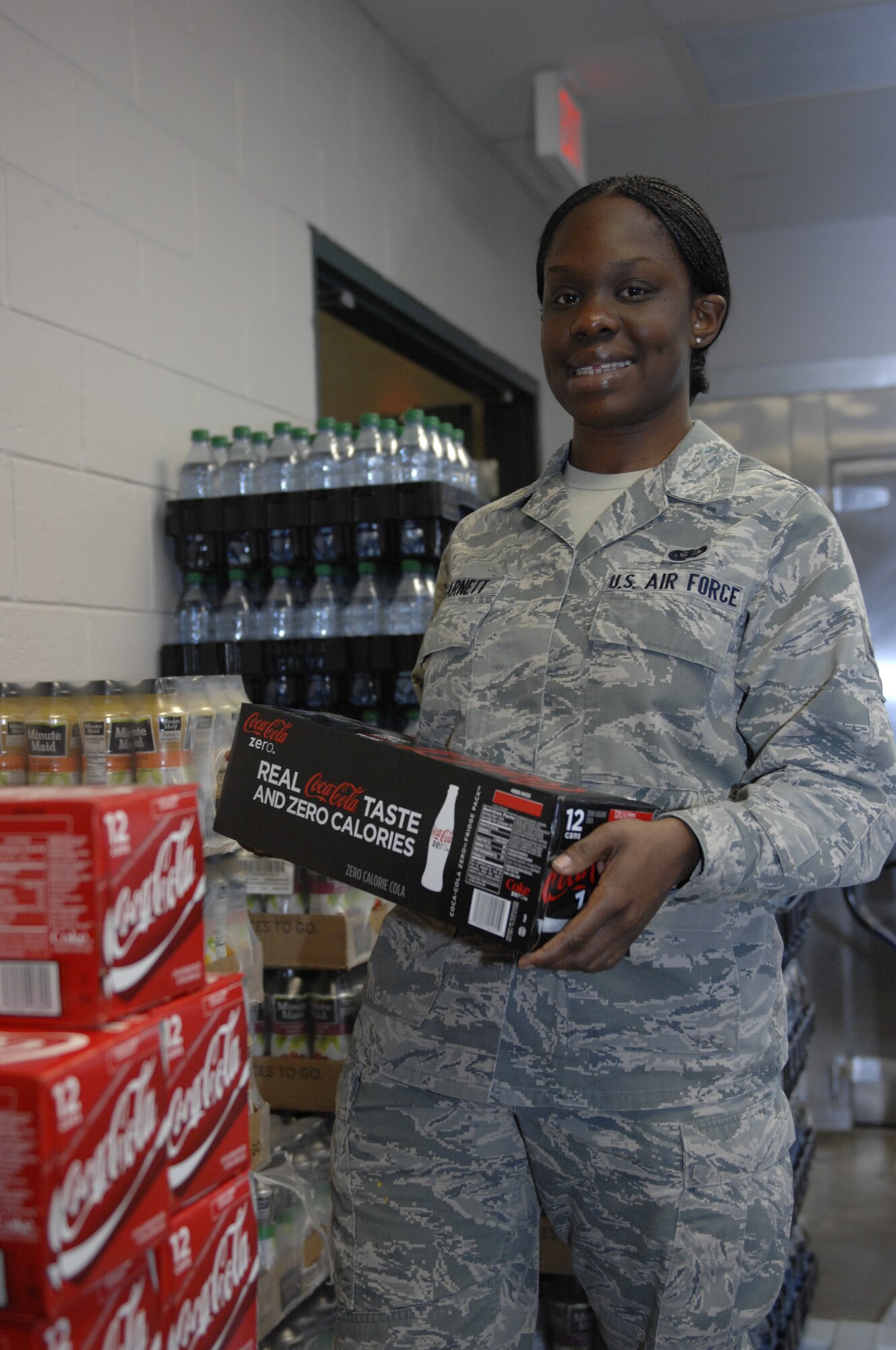 Senior Airman Chanitria Garnett, 20th Force Support Squadron service apprentice and a native of Atlanta, Ga., works in the Chief Emerson E. Williams Dining Facility’s storeroom at Shaw Air Force Base, S.C. Garnett is the spotlight for the week of Oct. 29-Nov. 2. (U.S. Air Force photo by Airman 1st Class Krystal M. Jeffers/Released)
