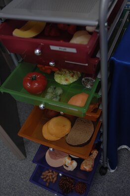 The Health and Wellness Center has many resources to help increase service members’ knowledge about nutrition and healthy living like examples of healthy portion sizes at Shaw Air Force Base, S.C. HAWC also has dietitians and weight management classes like “Better Body, Better Health.” (U.S. Air Force photo by Airman 1st Class Krystal M. Jeffers/Released)