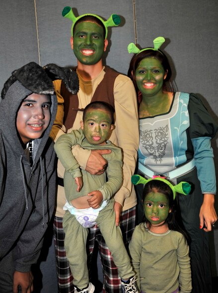 U.S. Air Force Staff Sgt. Adrian DeSantiago and family won best costume for the family category during the fourth annual Halloween Boo Bash, Shaw Air Force Base, S.C. Oct. 12, 2012. (U.S. Air Force photo by Airman Basic Neil D. Warner/Released)