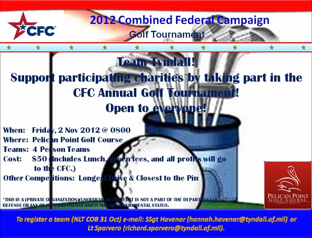 Golf Tournament to raise funds for CFC > Tyndall Air Force Base
