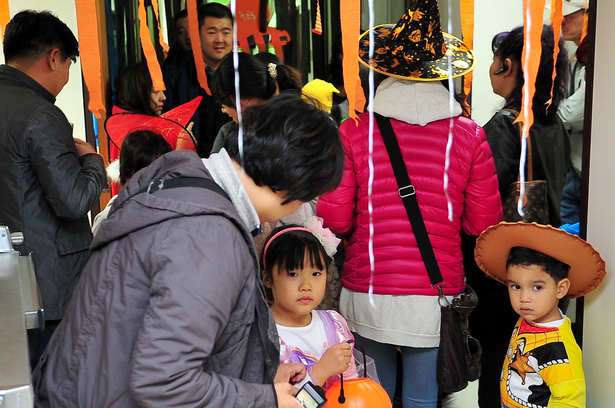 Children wait in line to enter the 51st Medical Group’s Haunted Hospital at Osan Air Base, Republic of Korea, Oct. 31, 2012. The haunted hospital provided a safe and friendly environment for children to participate in Halloween festivities. (U.S. Air Force photo/Tech. Sgt. Raymond Mills)