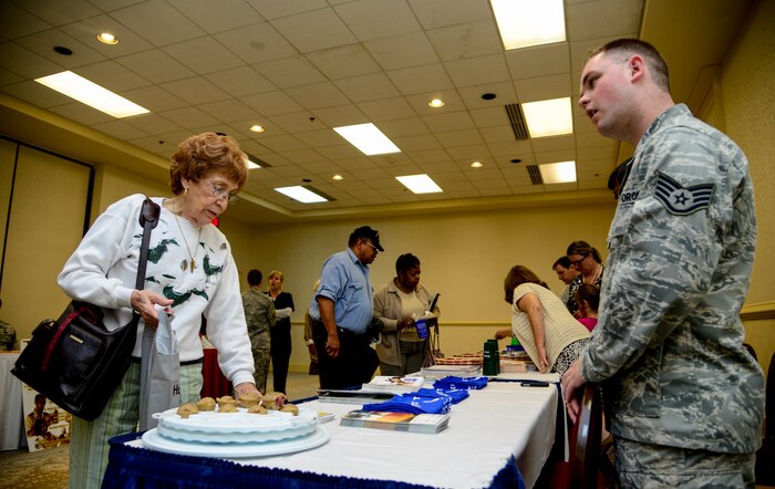 Several agencies across Joint Base Charleston came together and handed out brochures about survivor benefits, medical information and free flu shots during the Military Retirees and Spouses Information Fair and Appreciation Day Oct. 27, 2012, at the Charleston Club at Joint Base Charleston - Air Base, S.C. The military appreciation day is held annually to inform retirees and their family members about up-to-date information offered at JB Charleston – Air Base and Weapons Station. (U.S. Air Force photo/Staff Sgt. Rasheen Douglas)