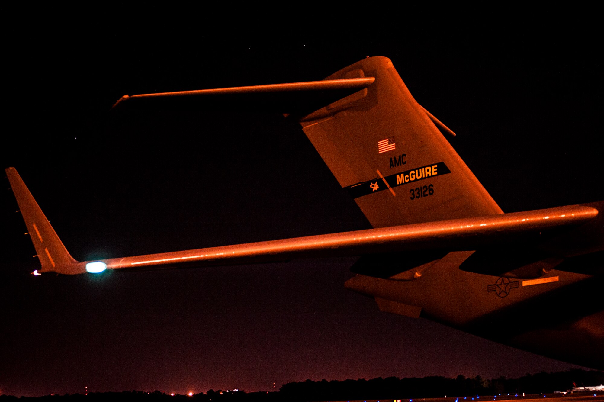 C-17 Globemaster IIIs from Joint Base McGuire-Dix-Lakehurst, N.J., and Dover Air Force Base, Del., landed here over the weekend because of the intensity of Hurricane Sandy affecting the Northeast. (U.S. Air Force photo/Senior Airman Dennis Sloan)