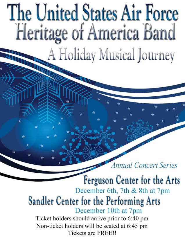 The USAF Heritage of America Band is conducting a 2012 Holiday Concert Series Dec 6-8 and 10 here in the Hampton Roads, VA area.