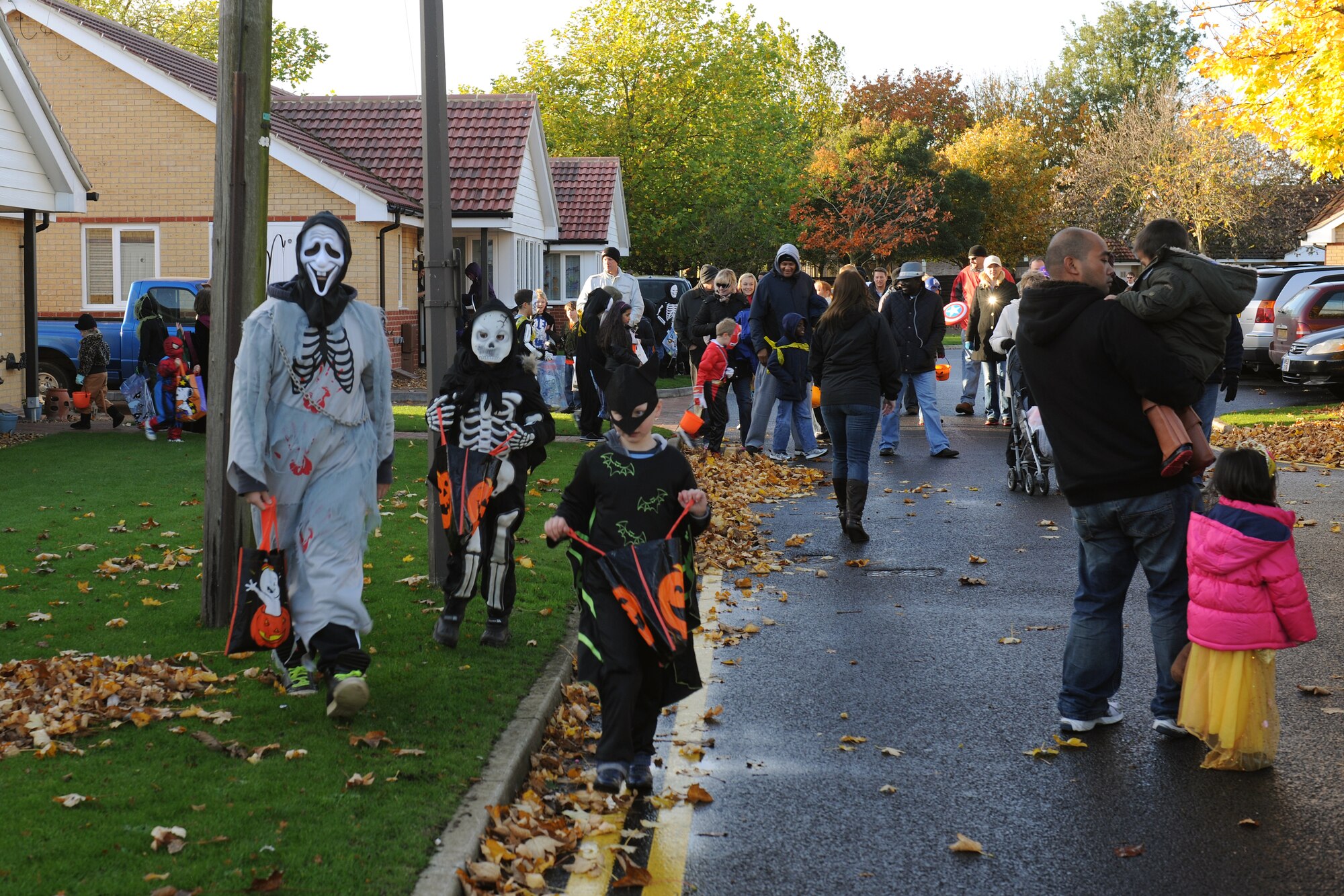RAF ALCONBURY, United Kingdom – Trick-or-treaters from the communities around RAF Alconbury and the base itself came out to celebrate Halloween in base housing Oct. 27. The base opened the gates for children of all ages to have a safe place to trick-or-treat. (U.S. Air Force photo by Staff Sgt. Brian Stives)
