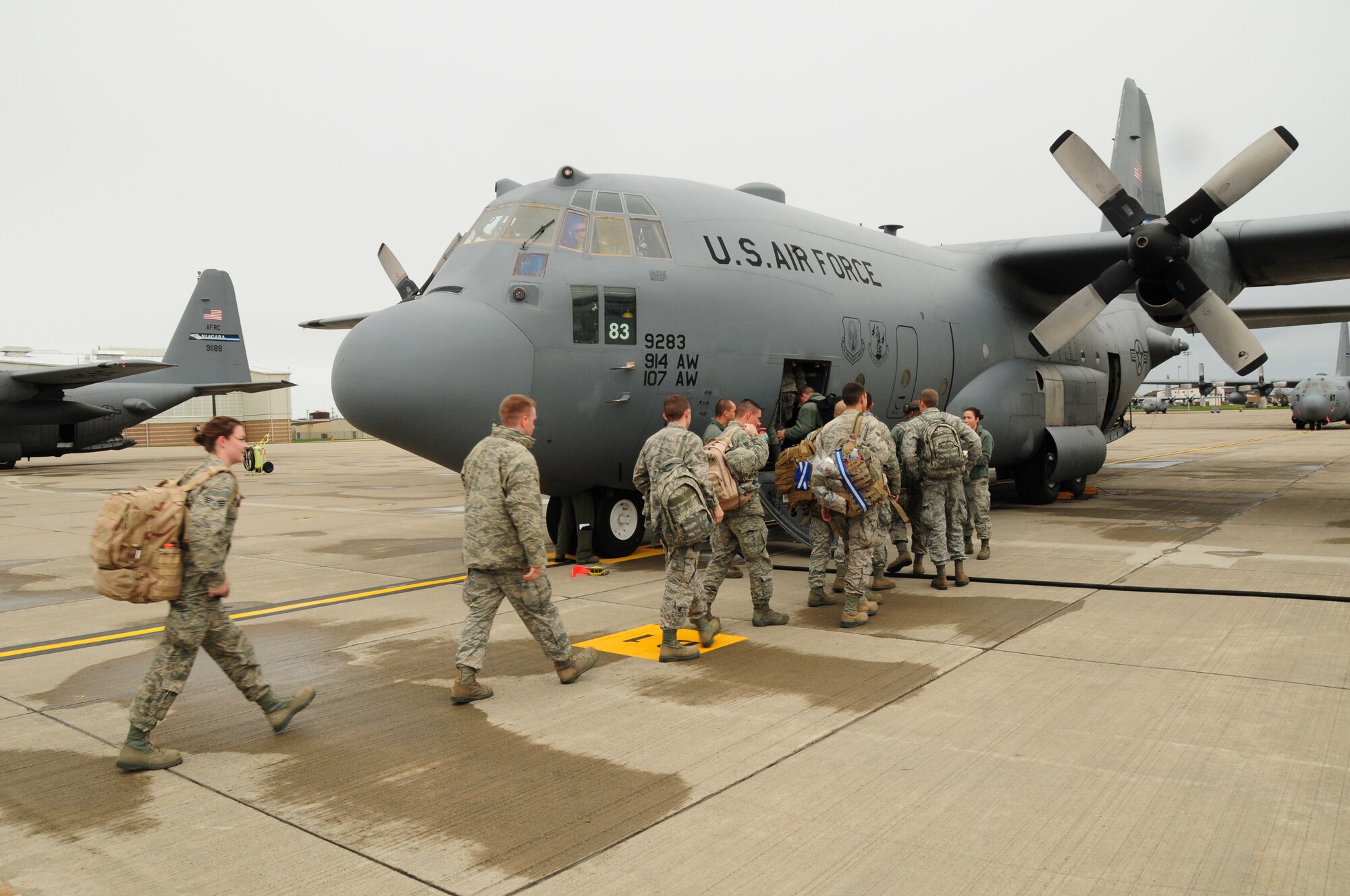 75 members of the 107th Airlift Wing have deployed downstate to aid in Hurricane Sandy recovery efforts. Oct. 30, 2012 (National Guard Photo/Senior Master Sgt. Ray Lloyd)
