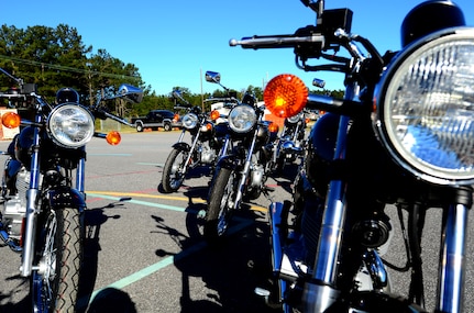 The 628th Air Base Wing Safety Office recently purchased seven sports and seven cruiser motorcycles for use during the three motorcycle safety courses offered at Joint Base Charleston. Along with the motorcycles, the safety office also purchased basic maintenance equipment. The motorcycles will be used by service members who take the basic rider's course, advanced rider's course or sport's biker's course here. The basic or advanced rider's course is required for all service members prior to riding a motorcycle. (U.S. Air Force photo/Senior Airman William O'Brien)