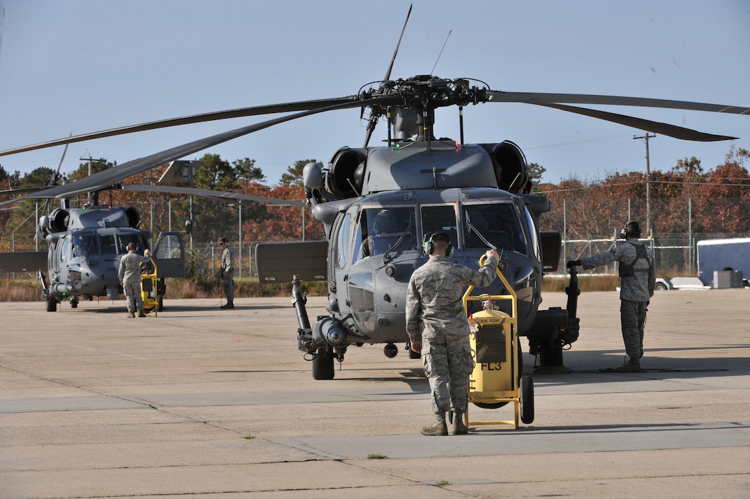 Aircraft part of the 106th Rescue Wing depart F.S. Gabreski Air ...