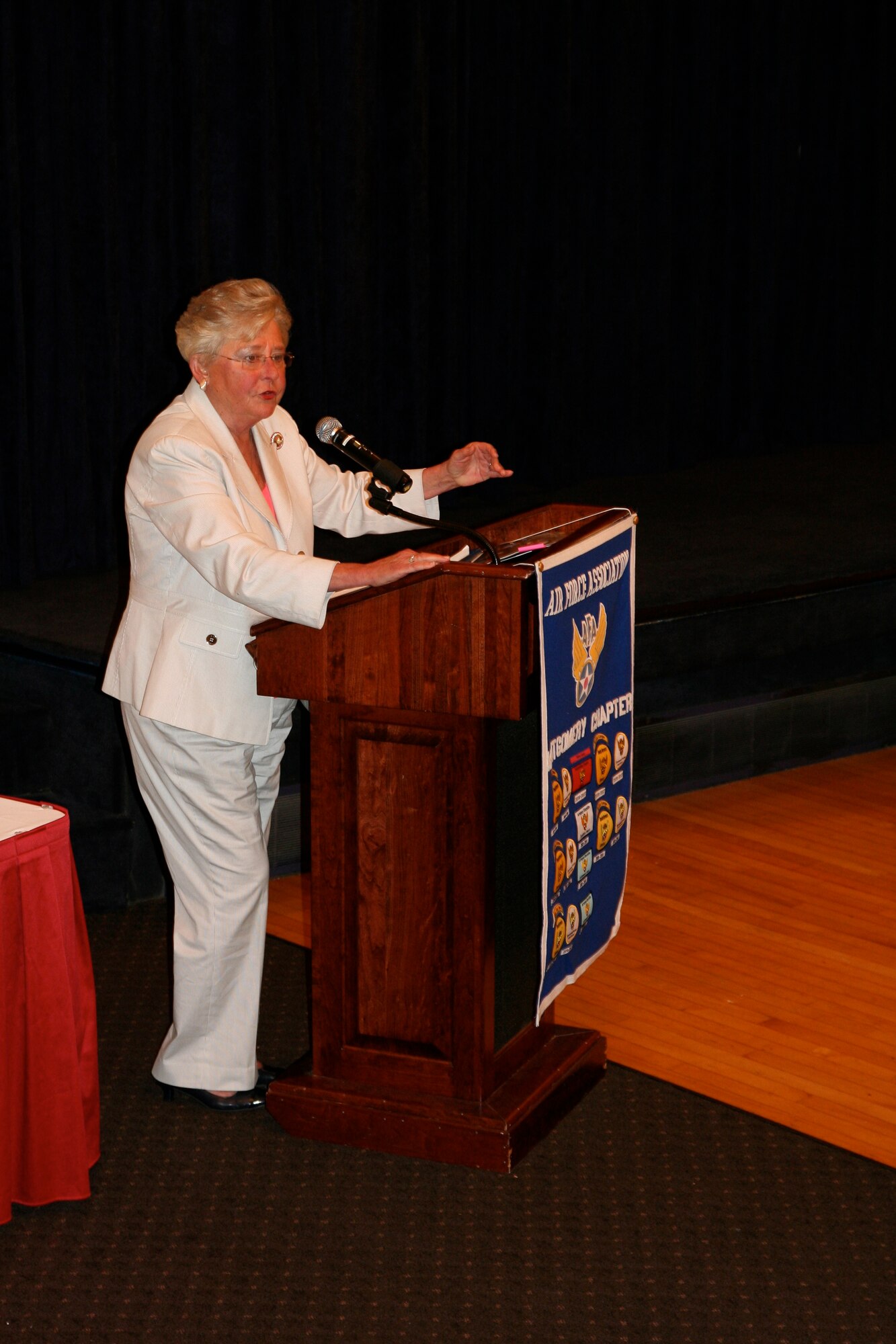 Lt. Gov. Kay Ivey addresses members of the Air Force Association during a luncheon Aug. 22 at the Maxwell Club.