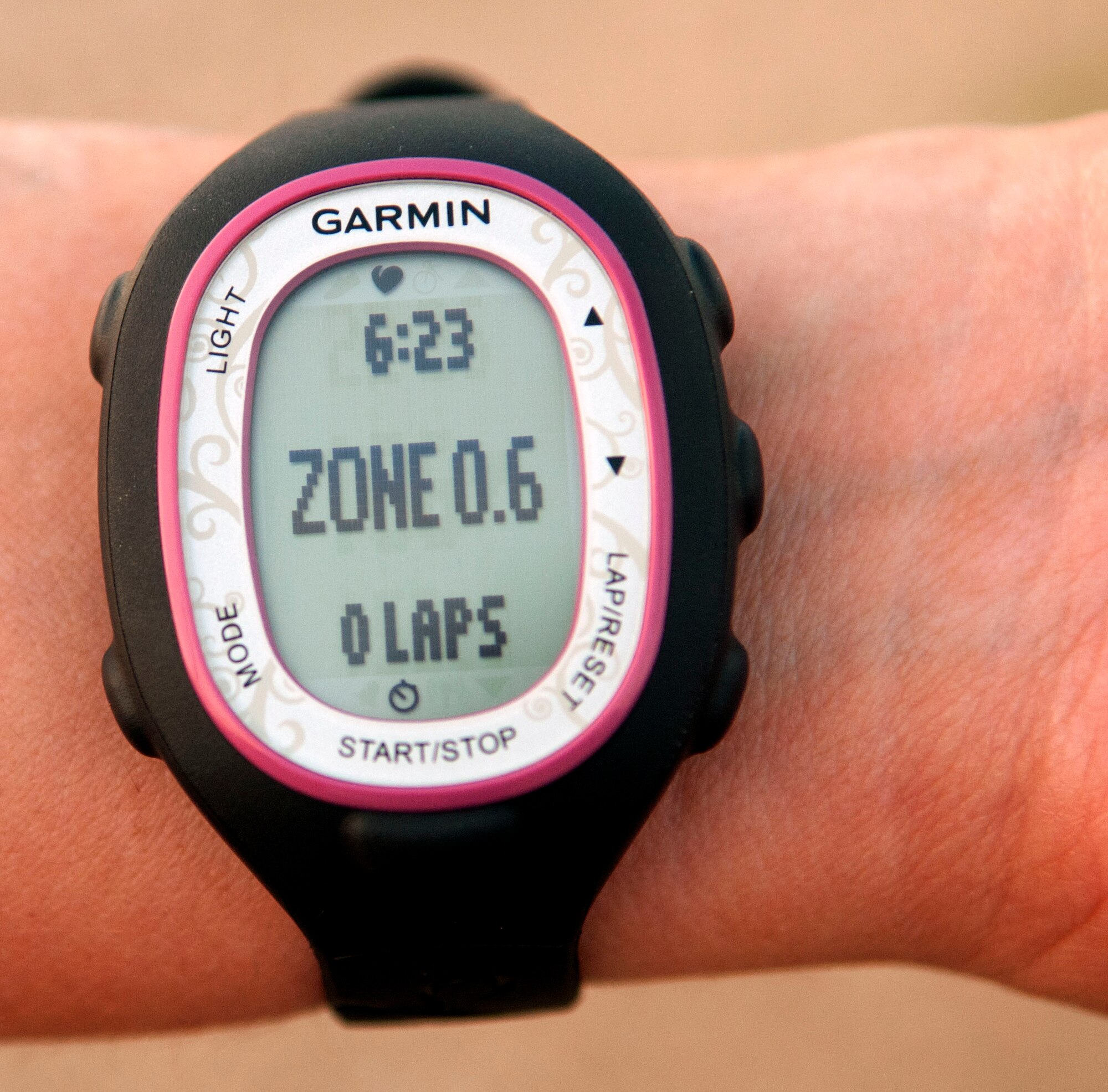 A heart rate monitor helps students in the running program at Incirlik Air Base, Turkey monitor their heart rate during the running improvement class. The class is designed to help those who have scored lower than 45 on the cardiovascular portion of their fitness assessment test improve their run time. (U.S. Air Force photo by Senior Airman Daniel Phelps/ Released)