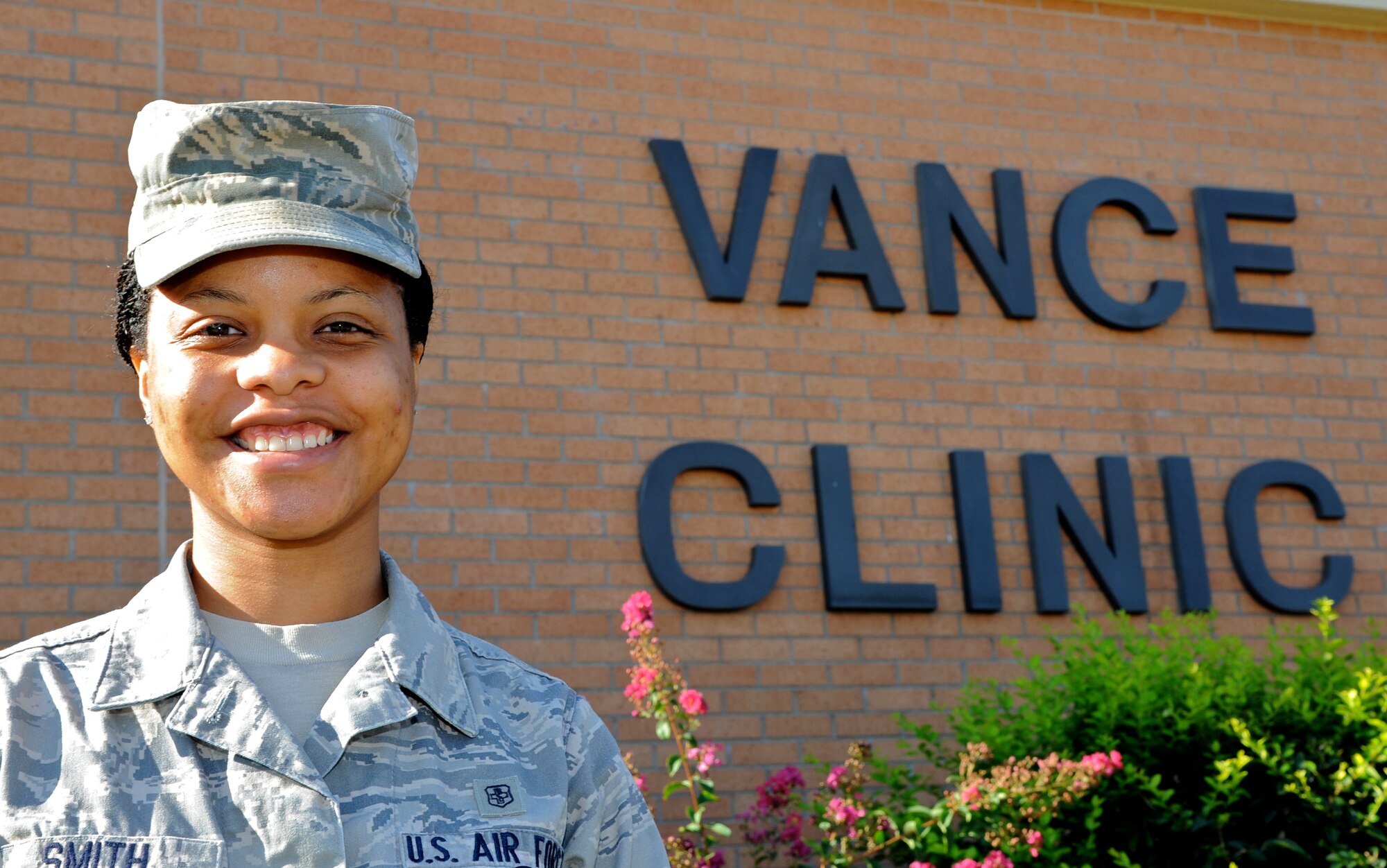 Senior Airman Shakon Smith, the August Airman of the Month at Vance Air Force Base, Okla. (U.S. Air Force photo/ Airman 1st Class Frank Casciotta)