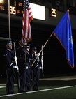 120830-F-NI374-0038  The Grand Forks Air Force Base Honor Guard presents The Colors during the University of North Dakota’s Military Appreciation Day Aug. 30, 2012, at the Alerus Center in Grand Forks, N.D. The event was co-sponsored by UND and the Grand Forks and East Grand Forks Chamber of Commerce Military Affairs Committee. (U.S. Air Force photo by Senior Airman Susan L. Davis)