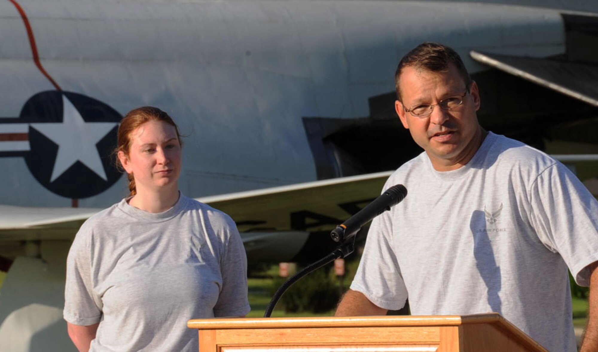 U.S. Air Force Col. Stephen Williams, right, 35th Fighter Wing commander, speaks during the readiness run at Misawa Air Base, Japan, Sept. 7, 2012. On Tuesday, Williams took command of the base and has pledged to make his service here worth remembering. (U.S. Air Force photo by Airman 1st Class Kenna Jackson/Released)
