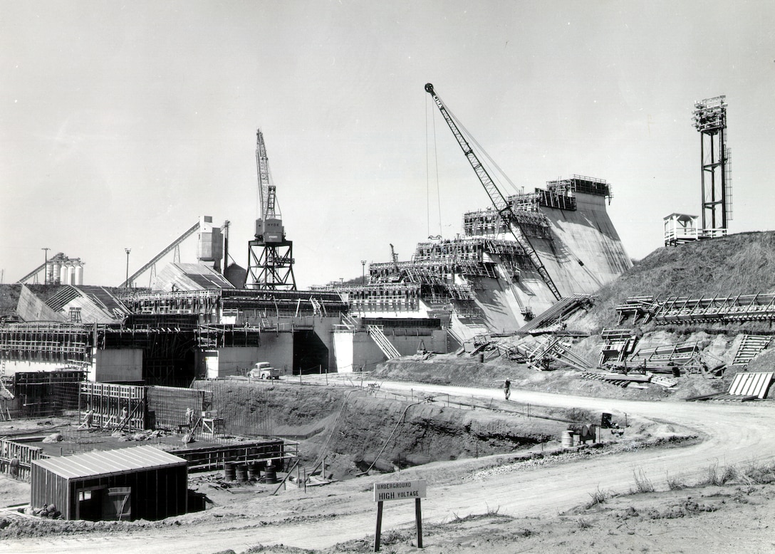 General view of monoliths 25-33 looking northwest. Taken April 6, 1961