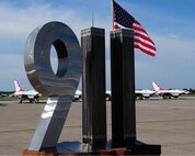 A dedication to the twin towers and the people who lost their lives in New York City on September 11, 2001. This metal structure that replicates the World Trade Center was one of the highlights of the 9/11 ceremony at the Thunder of Niagara Airshow September 10-11, 2011. (Courtesy photo)