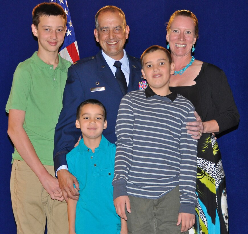 Colonel Mench and his family following the promotion ceremony.  