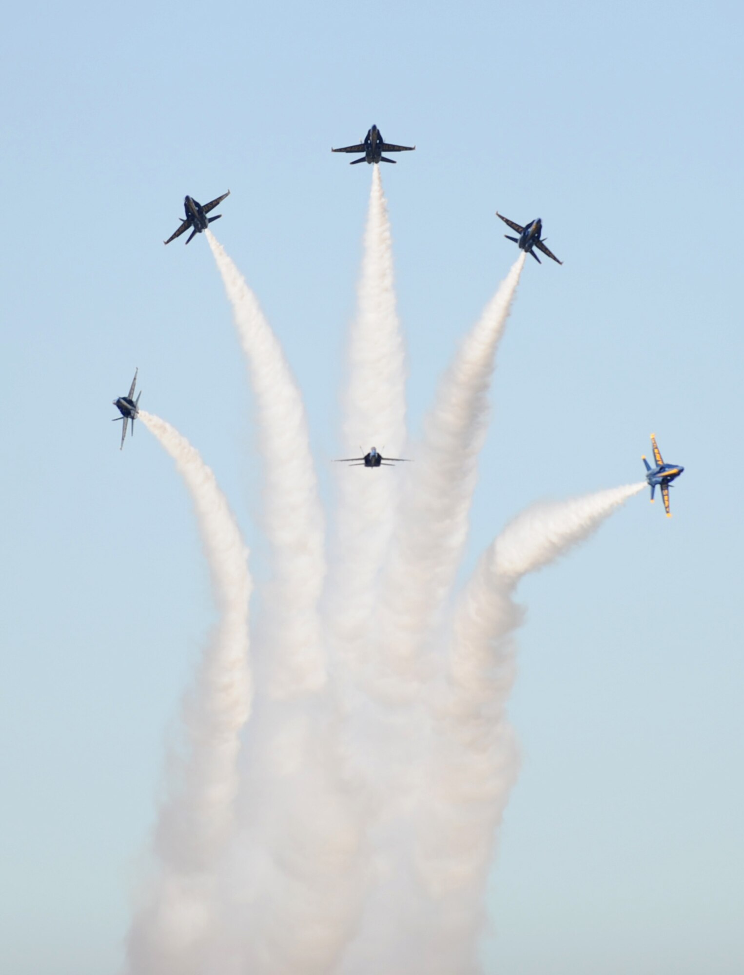 The U.S. Navy Blue Angels perform during the 2012 Heritage and Heroes Open House and Air Show Sept. 8, 2012, at Little Rock Air Force Base, Ark. The Blue Angels were one of the performers at the Air Show. (U.S. Air Force photo by Staff Sgt. Caleb Pierce) 