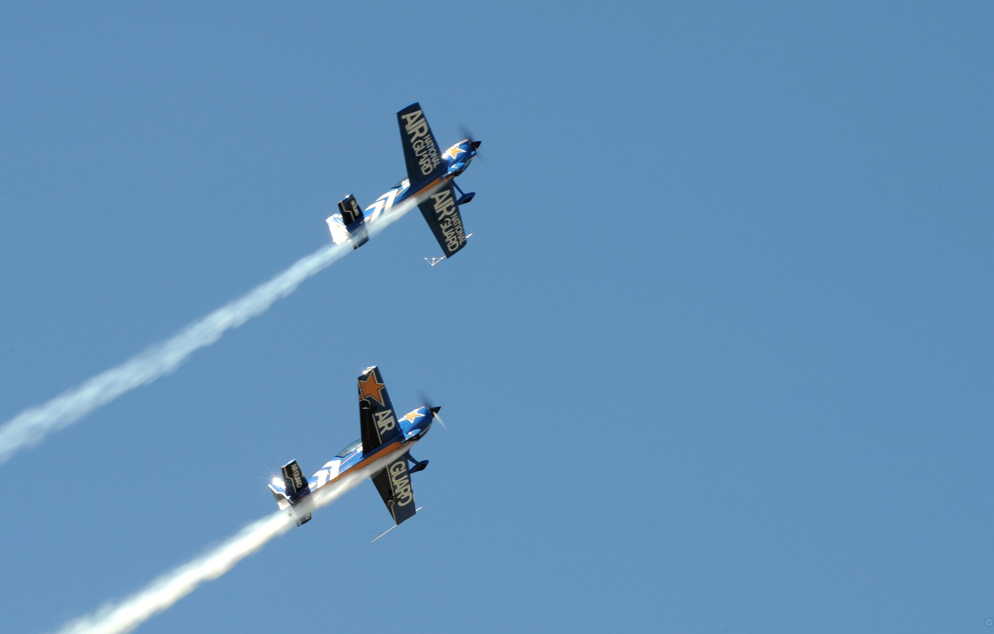 MX aircraft perform Sept. 8, 2012, at Little Rock Air Force Base, Ark. The aircraft are from the Air National Guard and perform in many air shows around the United States. (U.S. Air Force photo by Staff Sgt. Caleb Pierce) 