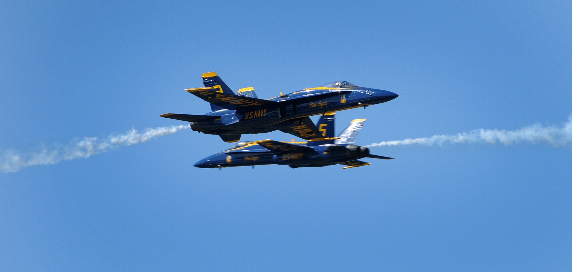 The U.S. Navy Blue Angels perform during the 2012 Heritage and Heroes Open House and Air Show Sept. 8, 2012, at Little Rock Air Force Base, Ark. The Blue Angels were one of the performers at the air show. (U.S. Air Force photo by Staff Sgt. Jessica Condit)
