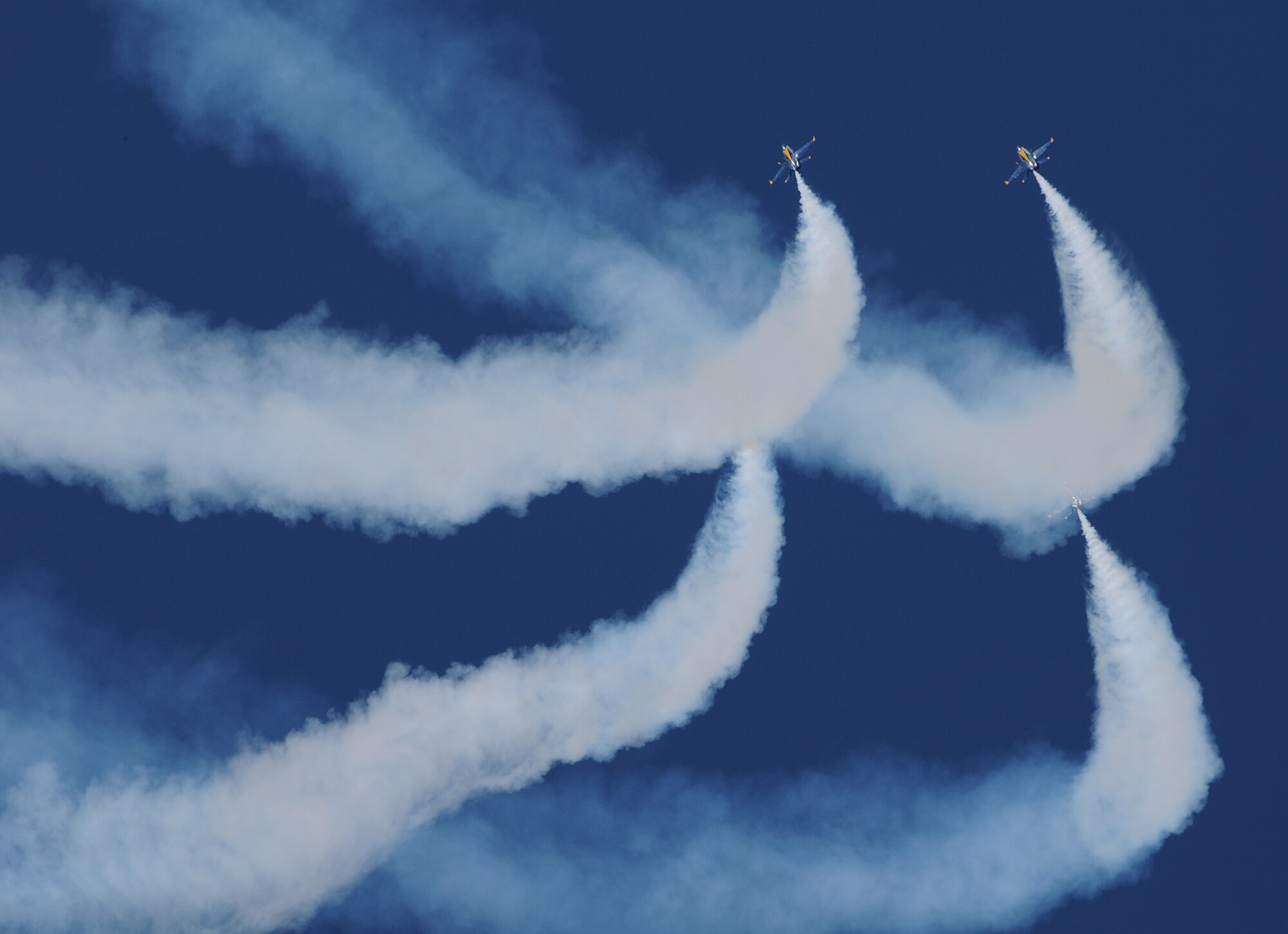 The U.S. Navy Blue Angels perform during the 2012 Heritage and Heroes Open House and Air Show Sept. 8, 2012, at Little Rock Air Force Base, Ark. The Blue Angels were one of the performers at the air show. (U.S. Air Force photo by Staff Sgt. Jessica Condit)