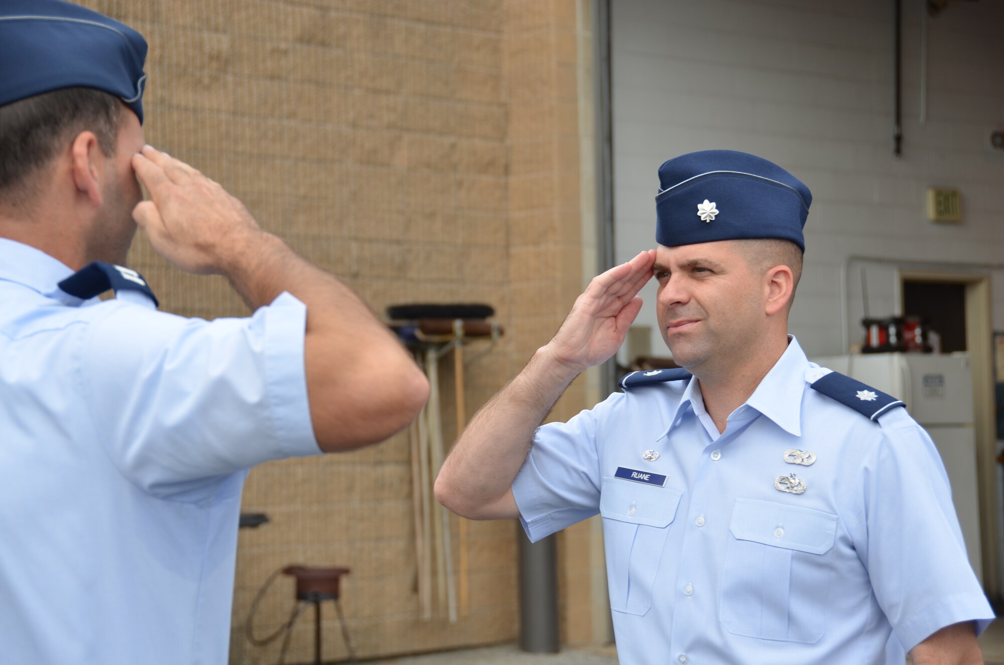 The 175th Logistics Readiness Squadron held a Class B blues inspection on September 8, 2012 at Warfield Air National Guard Base.  The inspection was held to maintain a high level of excellence demonstrating attention to detail. (National Guard photo by Staff Sgt. Nicole Loucas)