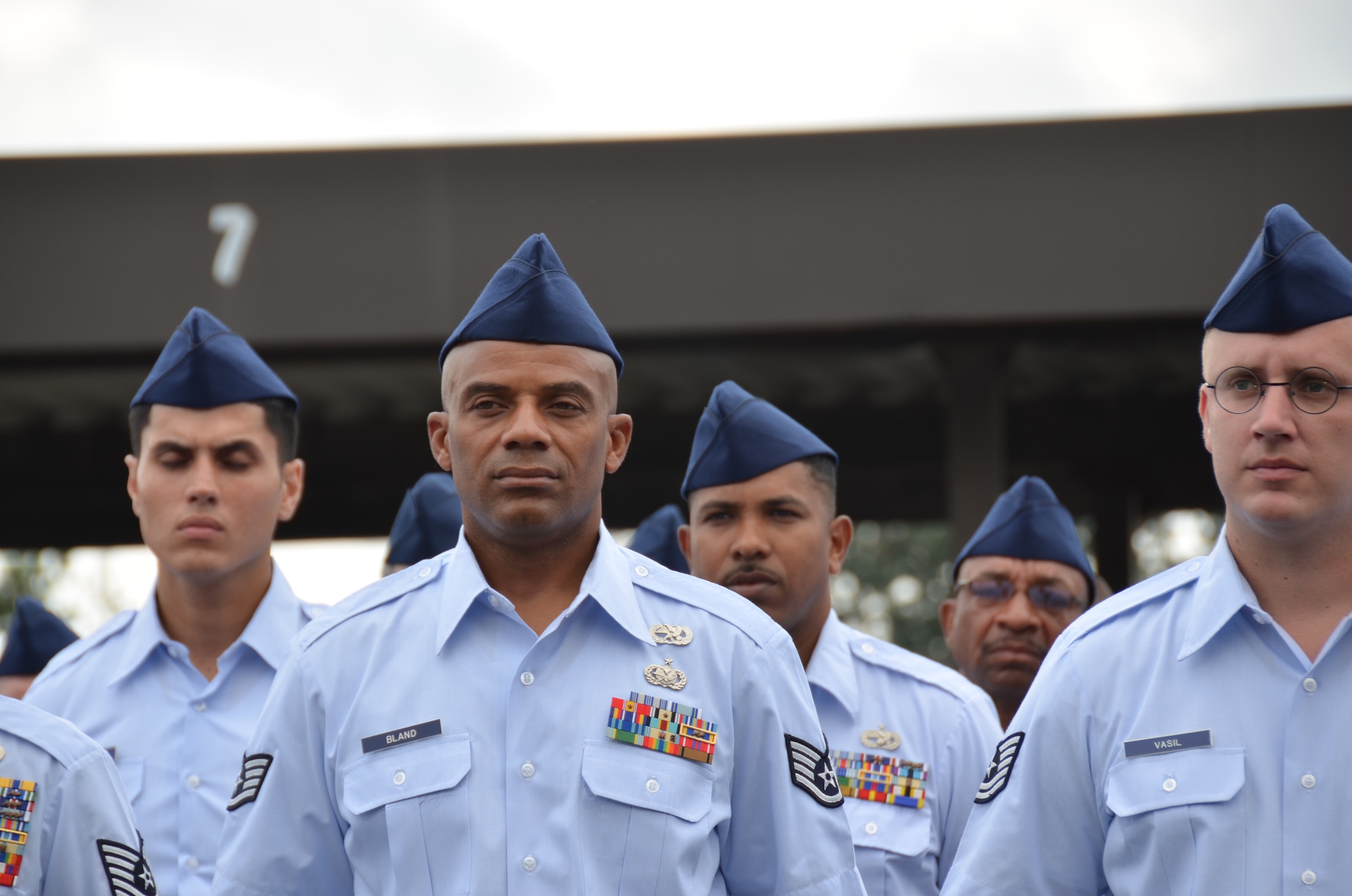 The 175th Logistics Readiness Squadron held a Class B blues inspection on September 8, 2012 at Warfield Air National Guard Base.  The inspection was held to maintain a high level of excellence demonstrating attention to detail. (National Guard photo by Staff Sgt. Nicole Loucas)