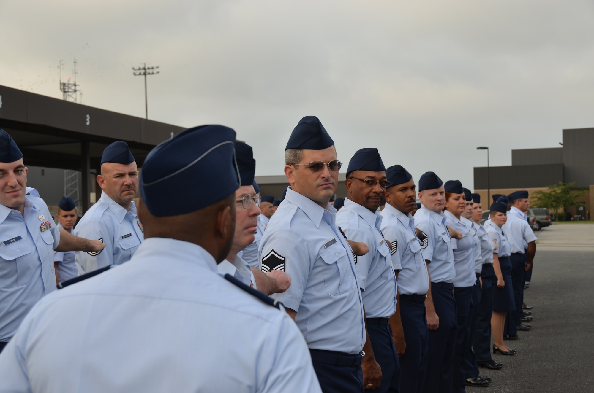 The 175th Logistics Readiness Squadron held a Class B blues inspection on September 8, 2012 at Warfield Air National Guard Base.  The inspection was held to maintain a high level of excellence demonstrating attention to detail. (National Guard photo by Staff Sgt. Nicole Loucas)