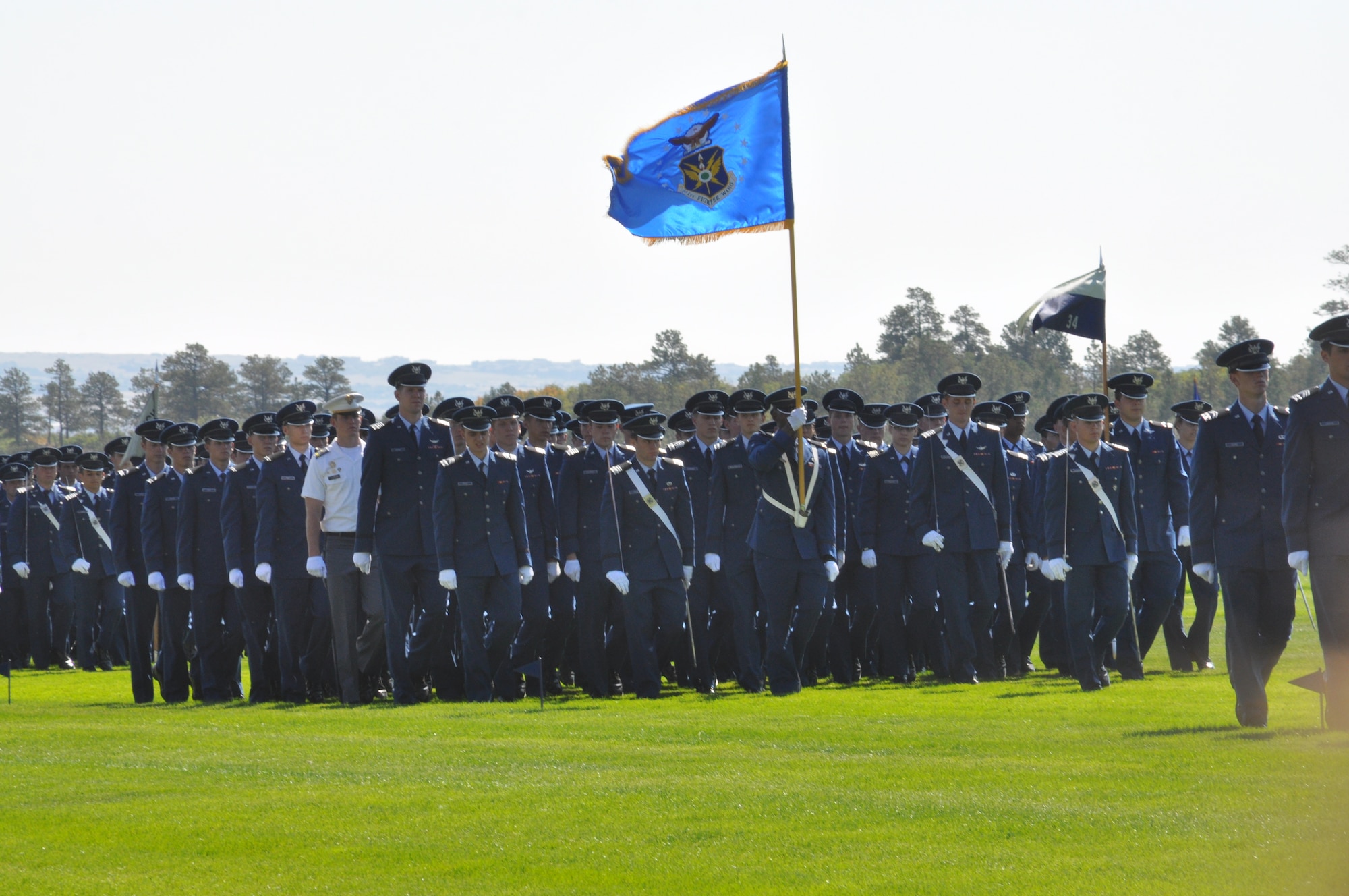 Cadet Squadron 34 (nicknamed the “Loose Hawgs”) present themselves during the Parents' Weekend Parade Friday, August 31, 2012 Air Force Academy, Colorado Springs, Colo. (U.S. Air Force Photo/SrA Jeremy Roman)