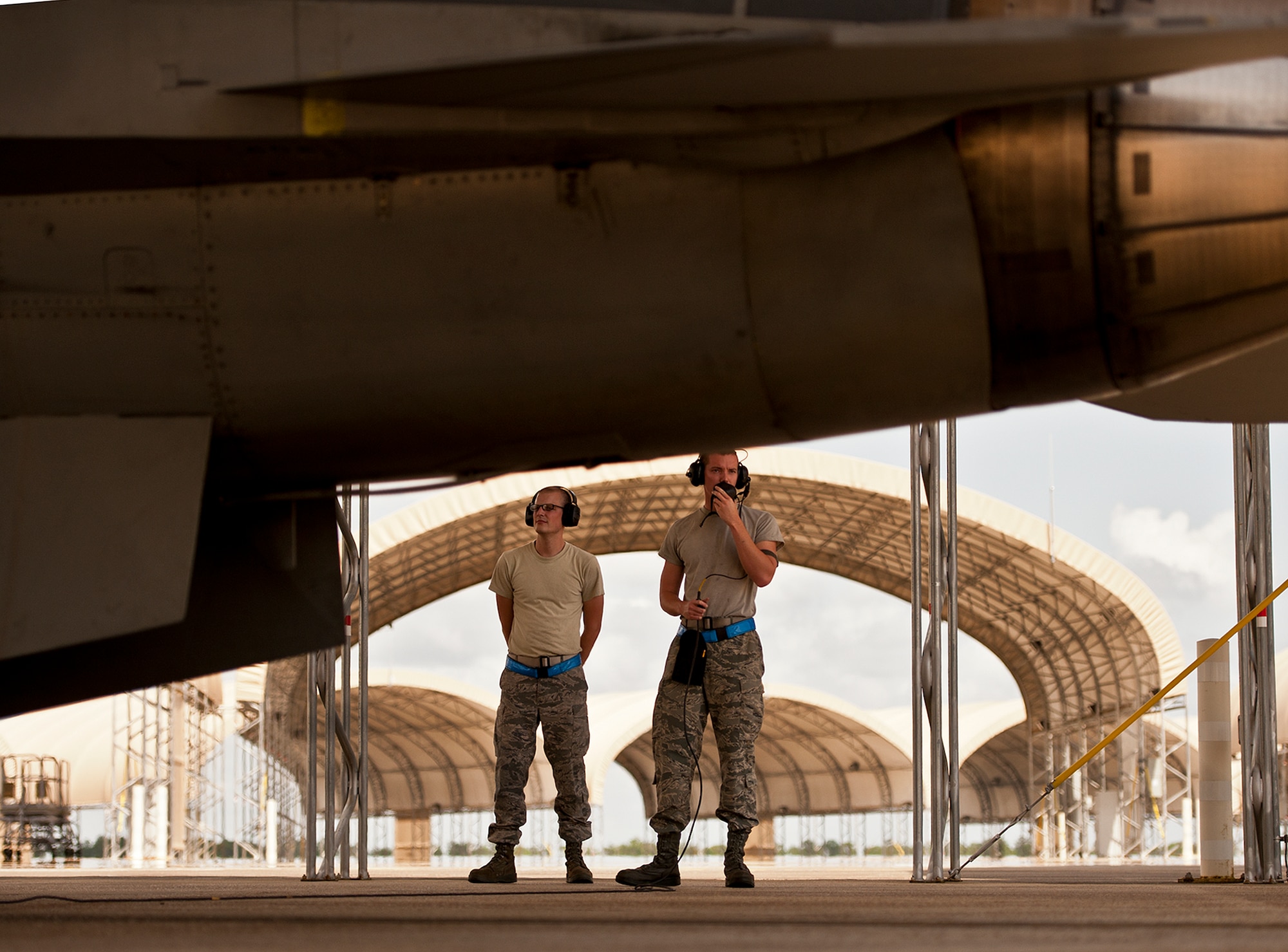309th Aircraft Maintenance Squadron Airmen prepare an F-16 Fighting Falcon for a sortie on the 33rd Fighter Wing flightline Sept. 6 at Eglin Air Force Base, Fla.  Approximately 36 Luke Air Force Base Airmen, assigned to the 309th, maintain four F-16s used as chase aircraft for F-35 flights and to maintain pilot proficiency.  Airmen from Luke’s various F-16 maintenance squadrons have been rotating to Eglin to support this mission since January 2011.  (U.S. Air Force photo/Samuel King Jr.)