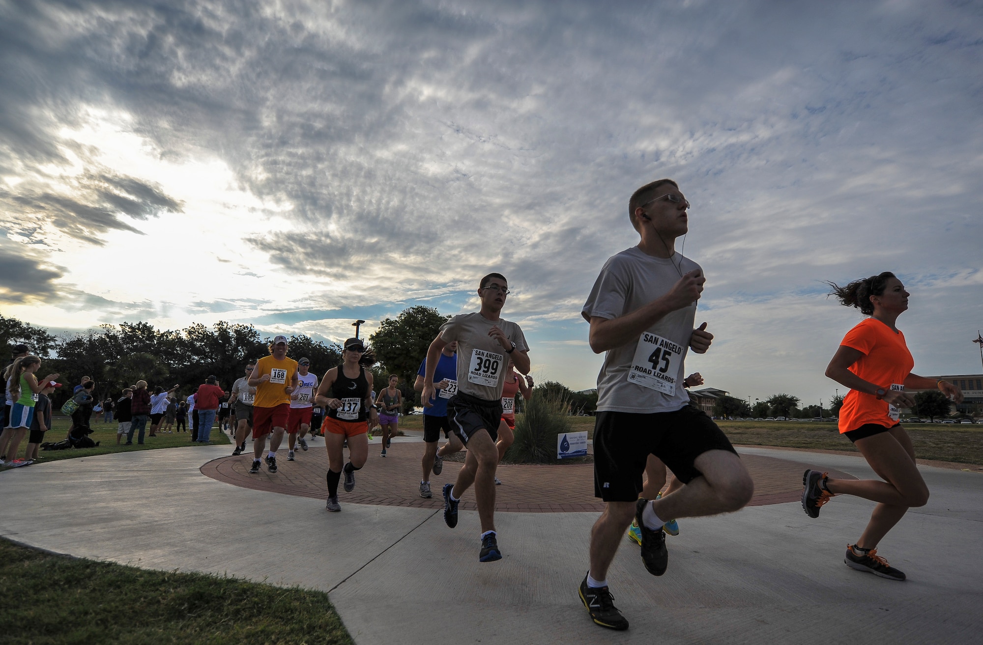 SAN ANGELO, Texas -- Participants of Run to Remember begin the first stretch of the five km race at Angelo State University Sept. 9. Run to Remember is a five km race and a one and a half mile race to commemorate the events that took place on Sept. 11, 2001. (U.S. Air Force photo/Airman 1st Class Michael Smith)