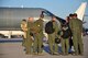 Members of the 86th Aeromedical Evacuation Squadron receive an aircraft safety brief prior to a mission testing their capabilities on a new airframe at Ramstein Air Base, Germany, Sept. 3, 2012. The squadron is hoping to start using the civilian Gulfstream III, or G3, aircraft for short missions to Africa and Eurasia. (U.S. Air Force photo/Tech. Sgt. Chad Thompson)
