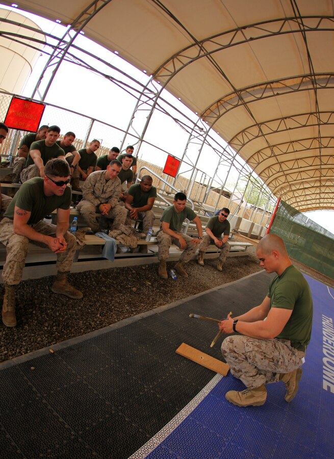 Lance Cpl. Justin Smith, an assault climber and Charlotte, N.C., native with Charlie Company, Battalion Landing Team 1st Battalion, 2nd Marine Regiment, 24th Marine Expeditionary Unit, properly demonstrates how to start a survival fire aboard Camp Lemonnier, Djibouti, Aug. 25, 2012. The class is a part of a Training Force, or T-Force, package focused on primitive infantry skills. The 24th MEU is deployed with the Iwo Jima Amphibious Ready Group as a theater reserve and crisis response force throughout the U.S. Central Command in the Navy's 5th Fleet area of responsibility.