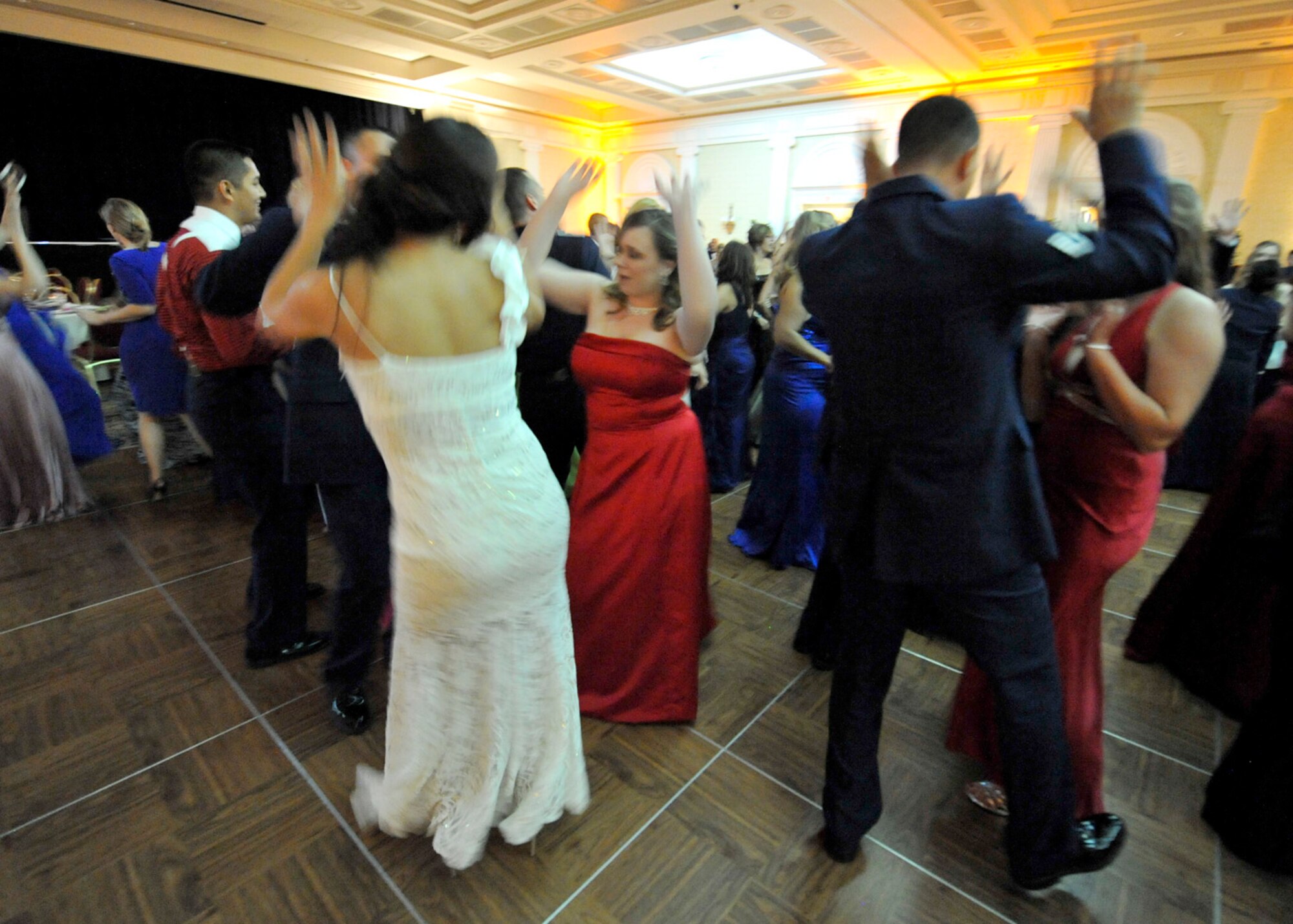 Members of Team Dover dance during the Air Force Ball Sep. 7, 2012, at Dover Downs, in Dover, Del. The Air Force Ball commemorated the Air Force’s 65th birthday. (U.S. Air Force photo by Tech. Sgt. Chuck Walker)